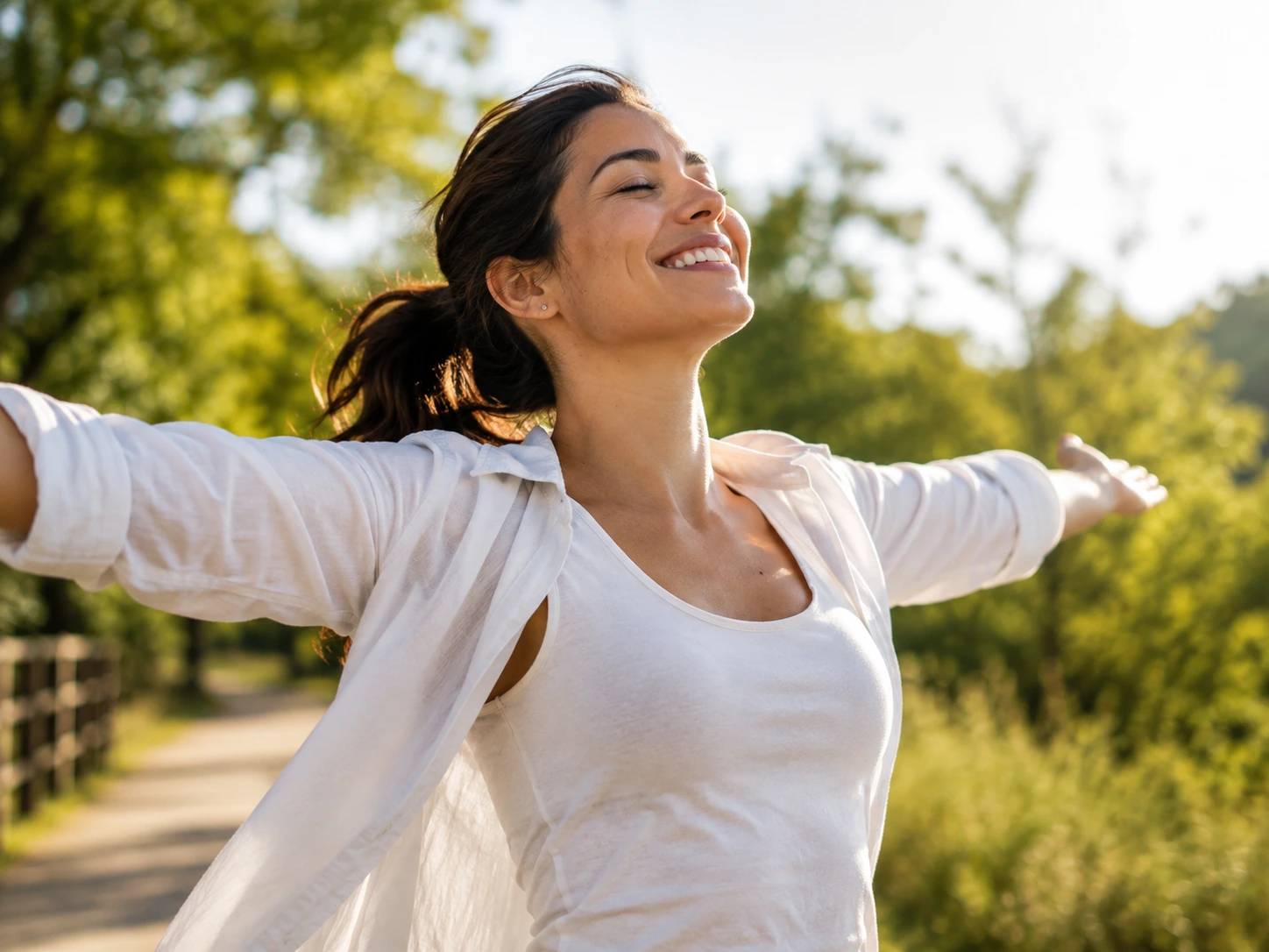 Woman feeling light and energized